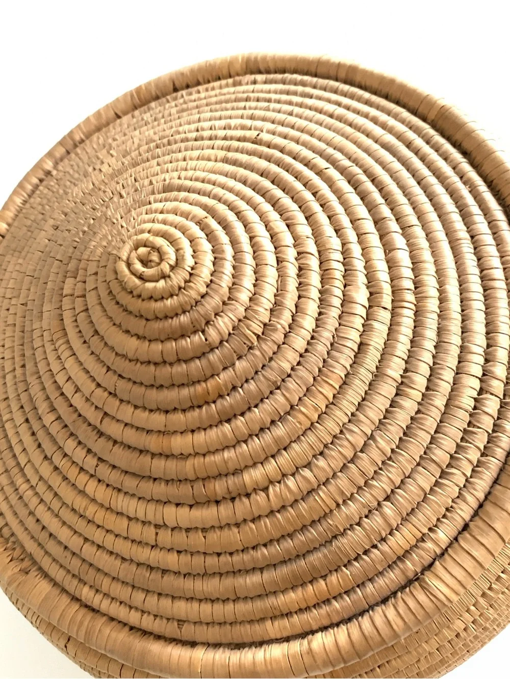 Handwoven Lidded Coil Basket Native Artisan Storage Home Decor